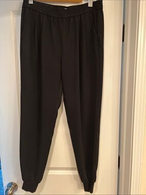 Joie Silk Black Elastic Waist Jogger Pants